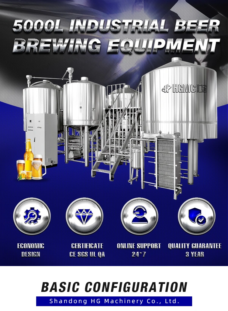 2000L 5000L Factory Customized Turnkey Project Craft Beer Brewing Equipment Stainless Steel Brewhouse